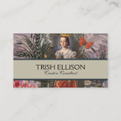 《星座》乙女座ウーマンポートレートアンティークカラフルリッチ 名刺 (正面)