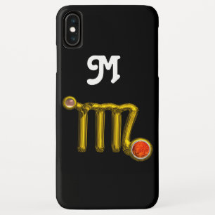 《星座》乙女座オレンジ酸金ゴールド〔占星術の〕十二宮図標識宝石モノグラム iPhone XS MAXケース