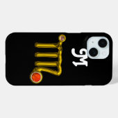 《星座》乙女座オレンジ酸金ゴールド〔占星術の〕十二宮図標識宝石モノグラム Case-Mate iPhoneケース (裏面 (横))