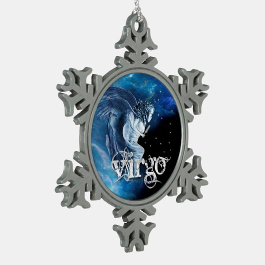 《星座》乙女座オーナメント スノーフレークピューターオーナメント (左)