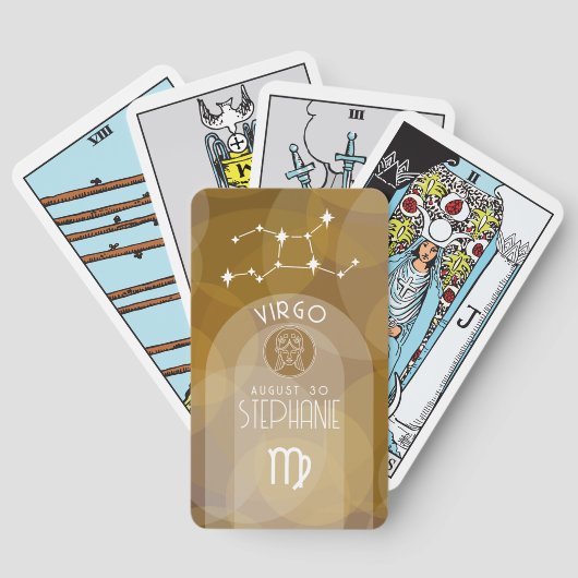 《星座》乙女座カスタム誕生日〔占星術の〕十二宮図-モダンデザイン トランプ (裏面)