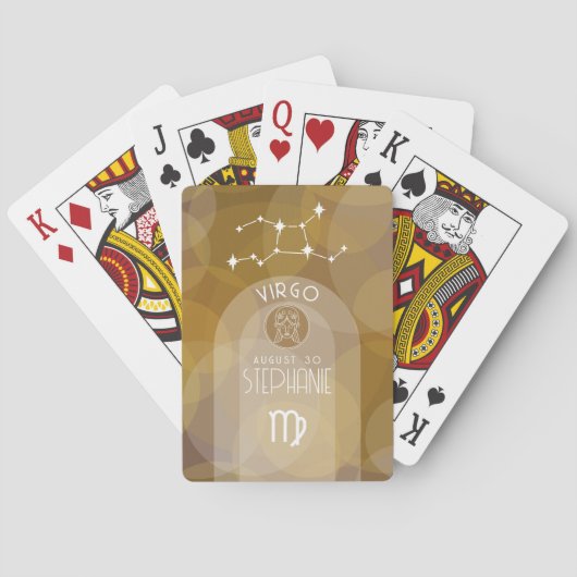 《星座》乙女座カスタム誕生日〔占星術の〕十二宮図-モダンデザイン トランプ (裏面)