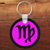 《星座》乙女座キーチェーン基本ラウンド キーホルダー (正面)