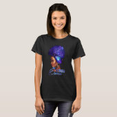 《星座》乙女座クイーンカーリーヘアブラックガール魔法〔占星術の〕十二宮図ケ Tシャツ (正面フル)