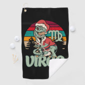 《星座》乙女座クリスマス恐竜ツリーレックスおもしろいクリスマスギフト ゴルフタオル (インサイチュ)