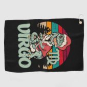 《星座》乙女座クリスマス恐竜ツリーレックスおもしろいクリスマスギフト ゴルフタオル (横)