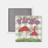 《星座》乙女座コテージコーレエステティックフェアリティマッシュルームアート マグネット (正面/裏面)