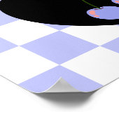 《星座》乙女座ゴシック市松模様にさくらんぼ ポスター (角)