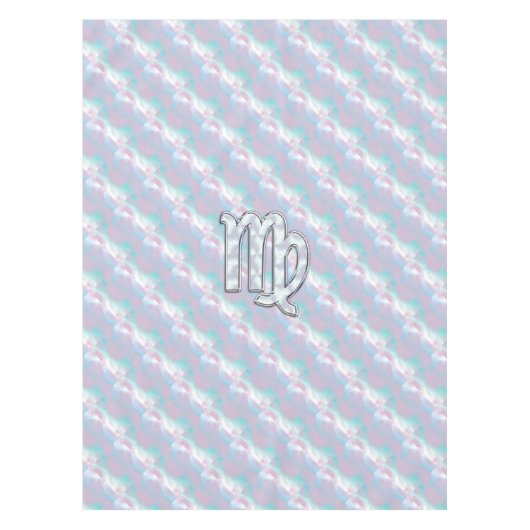 《星座》乙女座サインオンパステルズマザーオブパールスタイルプリント テーブルクロス (正面)