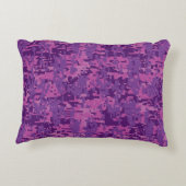 《星座》乙女座サインオンピンク明るい赤紫色デジタルカモフラージュ アクセントクッション (裏面)