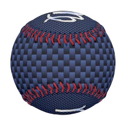 《星座》乙女座サインオンブルーカーボンファイバープリントスタイル 野球ボール (裏面)