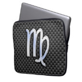 《星座》乙女座サインオン炭炭素繊維プリント ラップトップスリーブ (正面左)