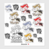 《星座》乙女座ザメイド〔占星術の〕十二宮図アートスケッチとグラフィック シール (シート)