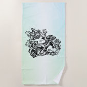 《星座》乙女座ザヴァージン〔占星術の〕十二宮図グリーン ビーチタオル (正面)