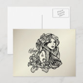 《星座》乙女座ザヴァージン〔占星術の〕十二宮図ゴールデン ポストカード (正面/裏面)