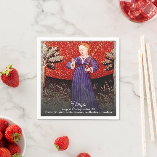 《星座》乙女座ザヴァージン〔占星術の〕十二宮図サインバースデーパーティー スタンダードカクテルナプキン (インサイチュ)