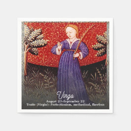 《星座》乙女座ザヴァージン〔占星術の〕十二宮図サインバースデーパーティー スタンダードカクテルナプキン