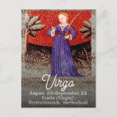 《星座》乙女座ザヴァージン〔占星術の〕十二宮図サインバースデーパーティー ポストカード (正面)