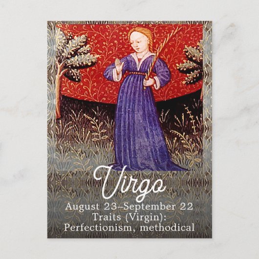 《星座》乙女座ザヴァージン〔占星術の〕十二宮図サインバースデーパーティー ポストカード (正面)