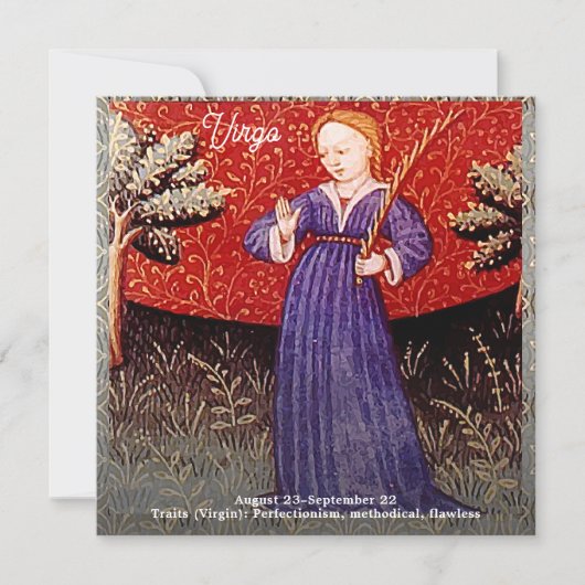《星座》乙女座ザヴァージン〔占星術の〕十二宮図サインバースデーパーティー 招待状 (正面)