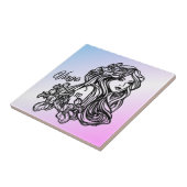 《星座》乙女座ザヴァージン〔占星術の〕十二宮図パープル タイル (側面)