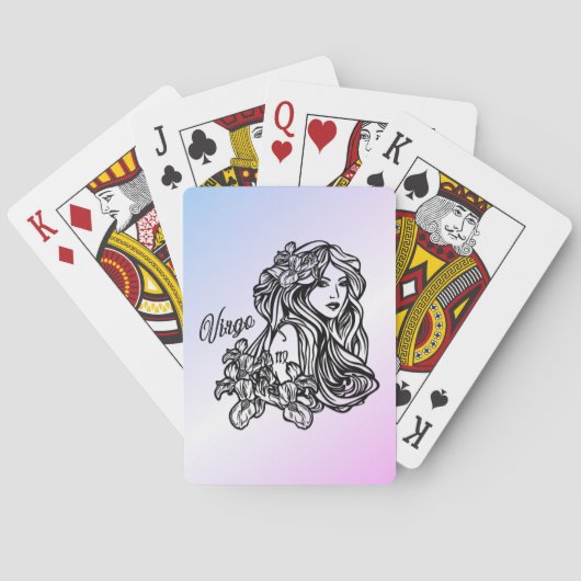 《星座》乙女座ザヴァージン〔占星術の〕十二宮図パープル トランプ (裏面)