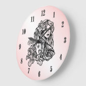《星座》乙女座ザヴァージン〔占星術の〕十二宮図ピンククロック ラージ壁時計 (傾斜)