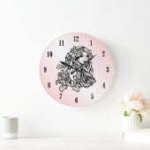 《星座》乙女座ザヴァージン〔占星術の〕十二宮図ピンククロック ラージ壁時計 (ホーム)