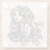 《星座》乙女座ザヴァージン〔占星術の〕十二宮図ピンク ガラスコースター (裏面)