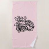 《星座》乙女座ザヴァージン〔占星術の〕十二宮図ピンク ビーチタオル (正面)