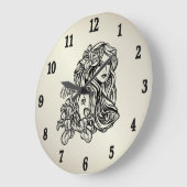 《星座》乙女座ザヴァージン〔占星術の〕十二宮図金ゴールド時計 ラージ壁時計 (傾斜)