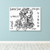 《星座》乙女座ザヴァージン〔占星術の〕十二宮図 キャンバスプリント (インサイチュ (ウッドフロア))