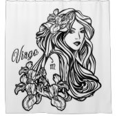 《星座》乙女座ザヴァージン〔占星術の〕十二宮図 シャワーカーテン (正面)