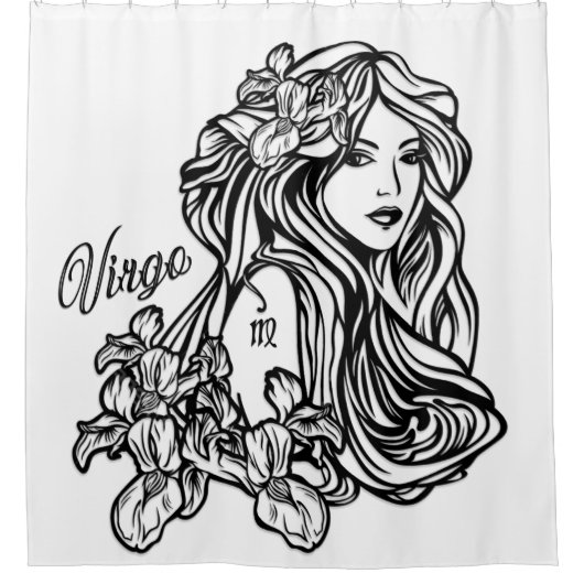 《星座》乙女座ザヴァージン〔占星術の〕十二宮図 シャワーカーテン (正面)