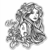 《星座》乙女座ザヴァージン〔占星術の〕十二宮図 シール (正面)