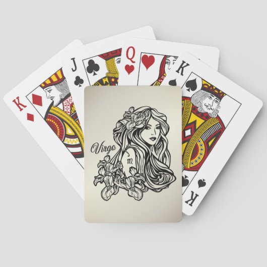 《星座》乙女座ザヴァージン〔占星術の〕十二宮図 トランプ (裏面)