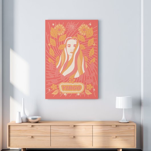 《星座》乙女座シナ〔占星術の〕十二宮図パステルドリームズウォールアーツ キャンバスプリント