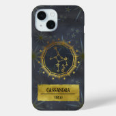 《星座》乙女座ダーク〔占星術の〕十二宮図占星術：ブラック&金ゴールド Case-Mate iPhoneケース (裏面)