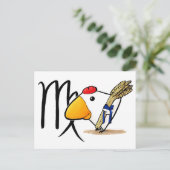 《星座》乙女座チキンハガキ ポストカード (スタンド正面)