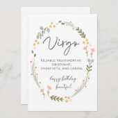 《星座》乙女座ハッピーバースデーカードハートフェルト《星座》乙女座プレゼント シーズンカード (正面/裏面)