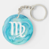 《星座》乙女座パーソナライズされた水彩〔占星術の〕十二宮図標識 キーホルダー (裏面)