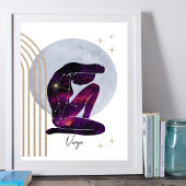 《星座》乙女座パープル金ゴールドフェミニン〔占星術の〕十二宮図デザイン ポスター