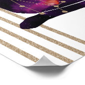 《星座》乙女座パープル金ゴールドフェミニン〔占星術の〕十二宮図デザイン ポスター (角)