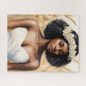 《星座》乙女座ブラックウーマンウォーター色〔占星術の〕十二宮図ポートレート ジグソーパズル (横)