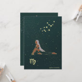 《星座》乙女座ヨガガガール誕生日 カード (正面/裏面インサイチュ)