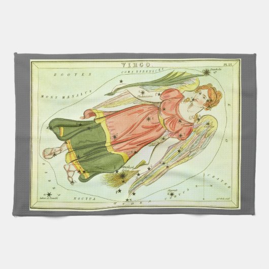 《星座》乙女座ヴァージンヴィンテージコンステレーションウラニア鏡 キッチンタオル (横)