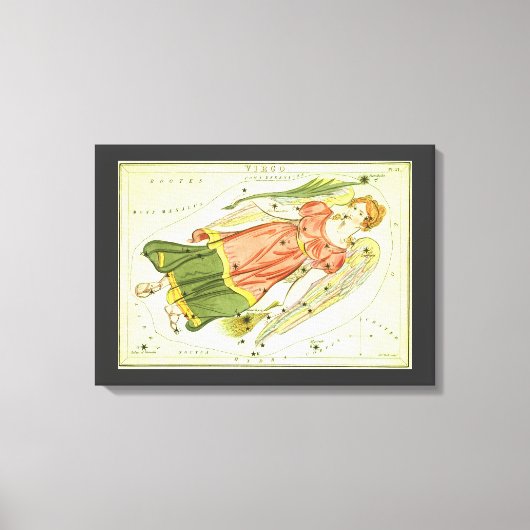 《星座》乙女座ヴァージンヴィンテージコンステレーションウラニア鏡 キャンバスプリント (正面)