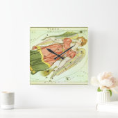 《星座》乙女座ヴァージンヴィンテージコンステレーションウラニア鏡 スクエア壁時計 (ホーム)