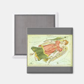 《星座》乙女座ヴァージンヴィンテージコンステレーションウラニア鏡 マグネット (正面/裏面)