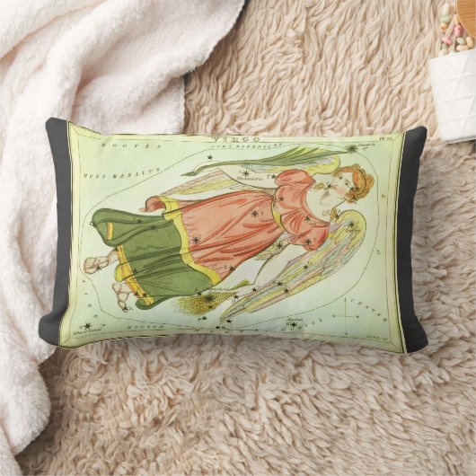 《星座》乙女座ヴァージンヴィンテージコンステレーションウラニア鏡 ランバークッション (ブランケット)